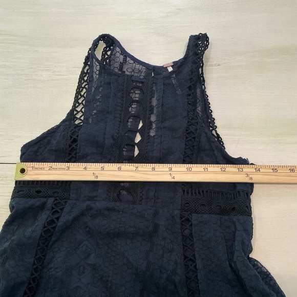 Free People Navy Blue Lace Dress Size 2 - Picture 5 of 9